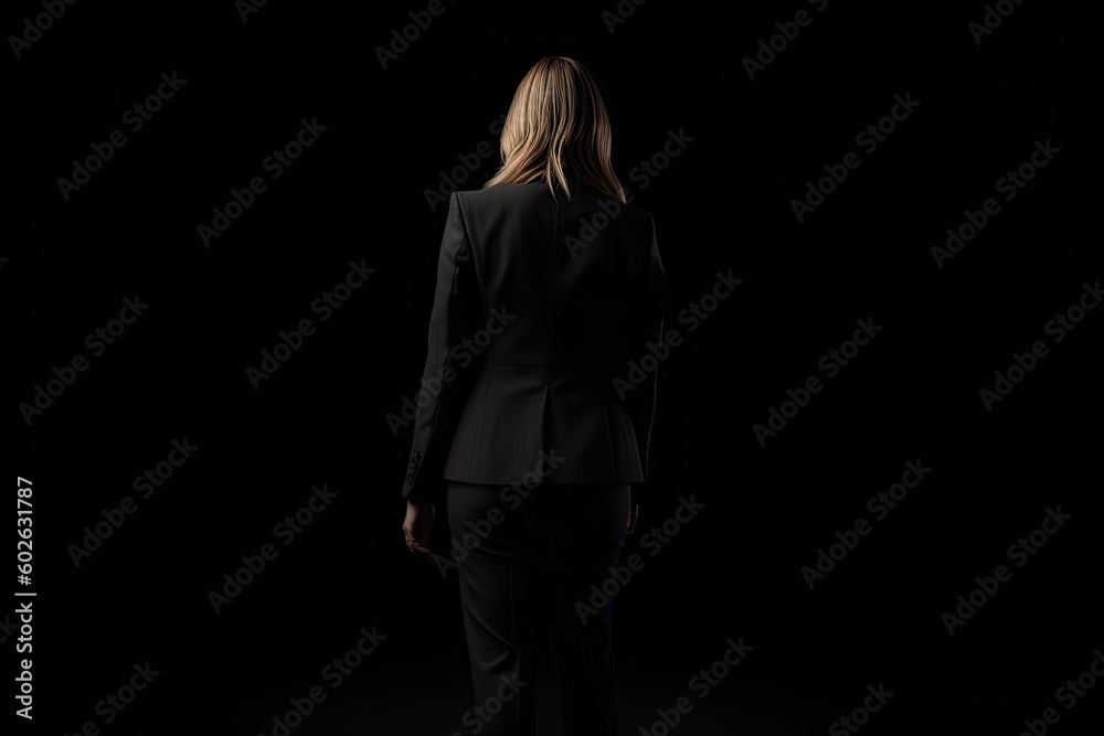 Professional Businesswoman in Suit Standing with Copy Space Background. Generative AI illustrations. Professional Businesswoman in Suit Standing with Copy Space Background. Generative AI illustrations.
