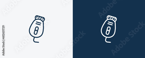 epilator icon. Outline epilator icon from Hygiene and Sanitation collection. Linear vector isolated on white and dark blue background. Editable epilator symbol.