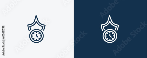 long term protection icon. Outline long term protection icon from Insurance and Coverage collection. Linear vector isolated on white and dark blue background. Editable long term protection symbol.