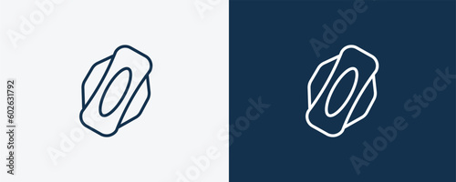 hygienic pad icon. Outline hygienic pad icon from Hygiene and Sanitation collection. Linear vector isolated on white and dark blue background. Editable hygienic pad symbol.