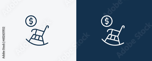 pension icon. Outline  pension icon from Human Resources collection. Linear vector isolated on white and dark blue background. Editable pension symbol.