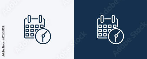 appointment book icon. Outline appointment book icon from Hygiene and Sanitation collection. Linear vector isolated on white and dark blue background. Editable appointment book symbol.