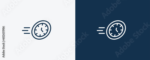 urgent icon. Outline  urgent icon from Human Resources collection. Linear vector isolated on white and dark blue background. Editable urgent symbol.