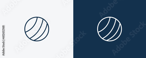 pilates ball icon. Outline pilates ball icon from Fitness and Gym collection. Linear vector isolated on white and dark blue background. Editable pilates ball symbol.