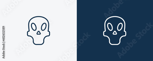 remains icon. Outline remains icon from museum and exhibition collection. Linear vector isolated on white and dark blue background. Editable remains symbol.