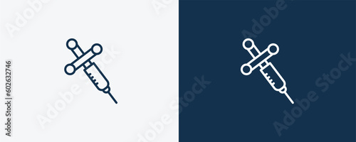 anesthesia icon. Outline anesthesia icon from medical collection. Linear vector isolated on white and dark blue background. Editable anesthesia symbol
