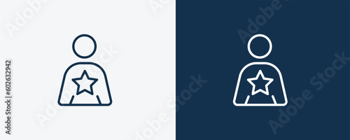 good human icon. Outline good human icon from feeling and reaction collection. Linear vector isolated on white and dark blue background. Editable good human symbol.