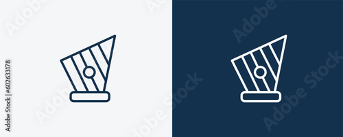 kankles icon. Outline kankles icon from culture and civilization collection. Linear vector isolated on white and dark blue background. Editable kankles symbol.