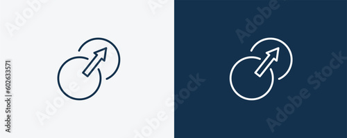 transition icon. Outline  transition icon from transportation collection. Linear vector isolated on white and dark blue background. Editable transition symbol can be used web and mobile