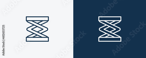 lifter icon. Outline  lifter icon from transportation collection. Linear vector isolated on white and dark blue background. Editable lifter symbol can be used web and mobile