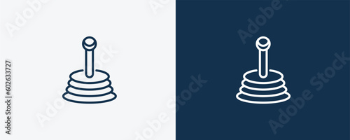 gearshift icon. Outline  gearshift icon from transportation collection. Linear vector isolated on white and dark blue background. Editable gearshift symbol can be used web and mobile
