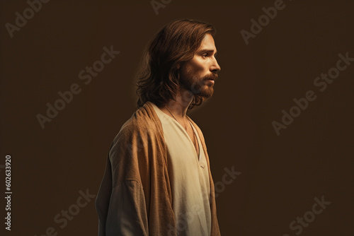 Jesus Christ, Jesus of Nazareth, Jesus of Galilee. Religious leader revered in Christianity, one of the world's major religions. Bible, God, religious, belive, pray. Generative AI