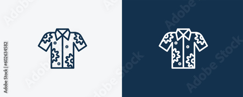 hawaiian icon. Outline hawaiian icon from fashion and things  collection. Linear vector isolated on white and dark blue background. Editable hawaiian symbol.