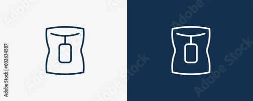 neck gaiter icon. Outline neck gaiter icon from fashion and things  collection. Linear vector isolated on white and dark blue background. Editable neck gaiter symbol. photo