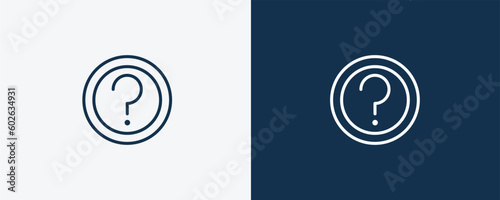ask icon. Outline ask icon from distance learning collection. Linear vector isolated on white and dark blue background. Editable ask symbol..