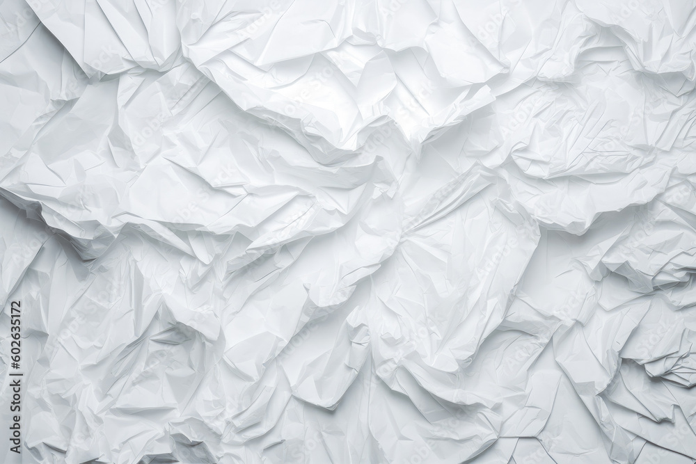 Fototapeta premium White paper texture background. Crumpled paper texture wallpaper background. Generative AI
