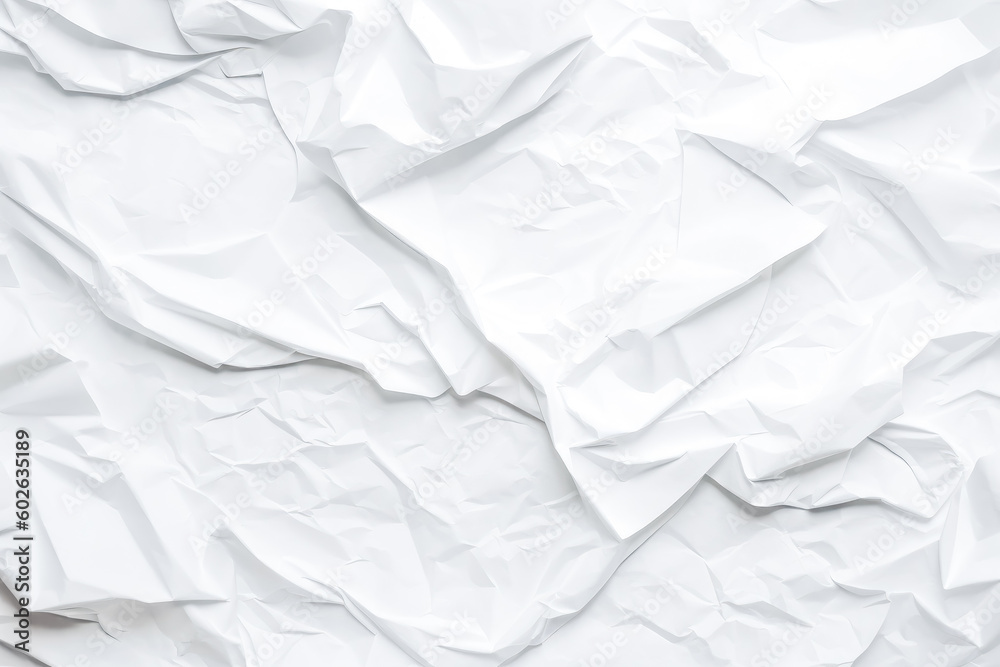 Fototapeta premium White paper texture background. Crumpled paper texture wallpaper background. Generative AI
