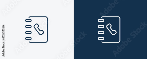 telephone agenda icon. Outline telephone agenda icon from tools and utensils collection. Linear vector. Editable telephone agenda symbol can be used web and mobile