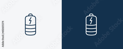 charged battery icon. Outline charged battery icon from tools and utensils collection. Linear vector. Editable charged battery symbol can be used web and mobile