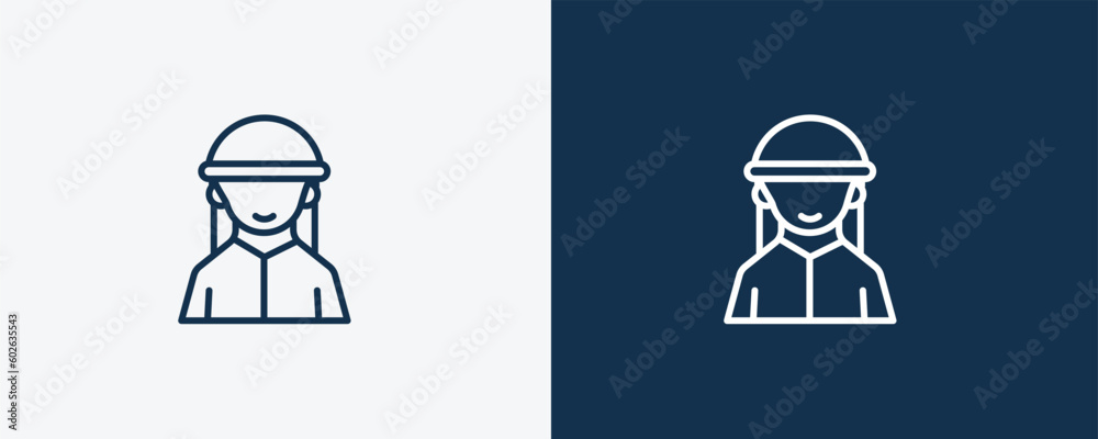 Fototapeta premium bedouin icon. Outline bedouin icon from people and relation collection. Linear vector. Editable bedouin symbol can be used web and mobile