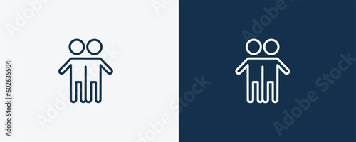 brothers icon. Outline brothers icon from people and relation collection. Linear vector. Editable brothers symbol can be used web and mobile