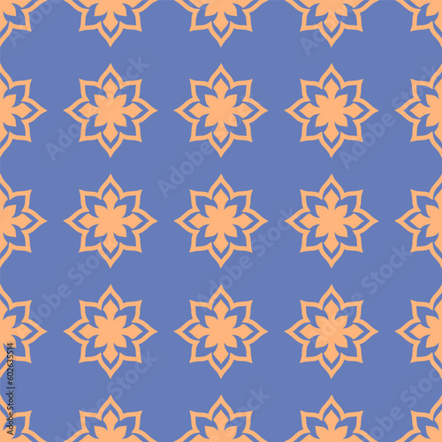 Vector. Seamless mediterranean geometric pattern in patchwork style. Talavera template. Portuguese Azulejo. Turkish decoration. Moroccan mosaic. Spanish porcelain. Ceramic dishes, folk ornament.