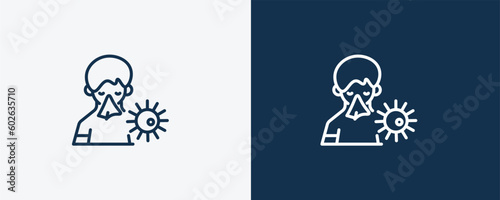 sickness icon. Outline sickness icon from people and relation collection. Linear vector. Editable sickness symbol can be used web and mobile