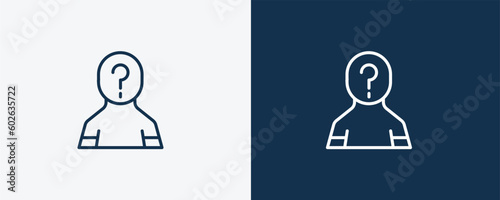 unknown icon. Outline unknown icon from people and relation collection. Linear vector. Editable unknown symbol can be used web and mobile