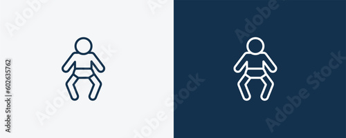 baby with diaper icon. Outline baby with diaper icon from people and relation collection. Linear vector. Editable baby with diaper symbol can be used web and mobile
