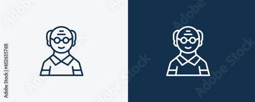 old man icon. Outline old man icon from people and relation collection. Linear vector. Editable old man symbol can be used web and mobile