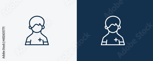 pacient icon. Outline pacient icon from people and relation collection. Linear vector. Editable pacient symbol can be used web and mobile