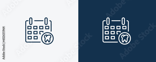 dental appointment icon. Outline dental appointment icon from dental health collection. Editable dental appointment symbol.