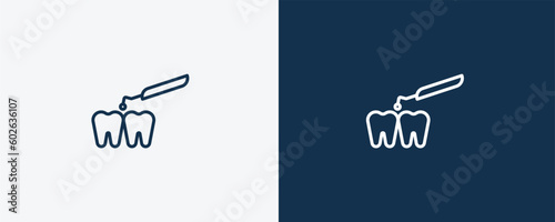 interproximal icon. Outline interproximal icon from dental health collection. Editable interproximal symbol.