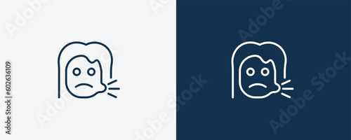 sick girl icon. Outline sick girl icon from dental health collection. Editable sick girl symbol.