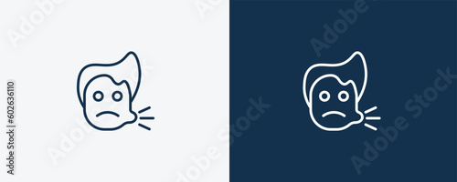 sick boy icon. Outline sick boy icon from dental health collection. Editable sick boy symbol.