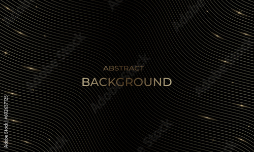 Abstract background with fade golden glittering lines