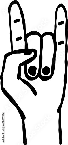 Doodle Grunge Punk Rock Gesture
