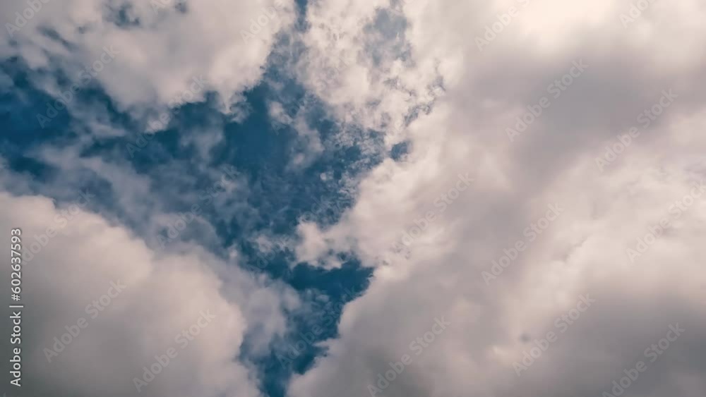 Fluffy Layers of Clouds in Motion Time Lapse Background. Fluffy Layers of Clouds in Motion Time Lapse Background.