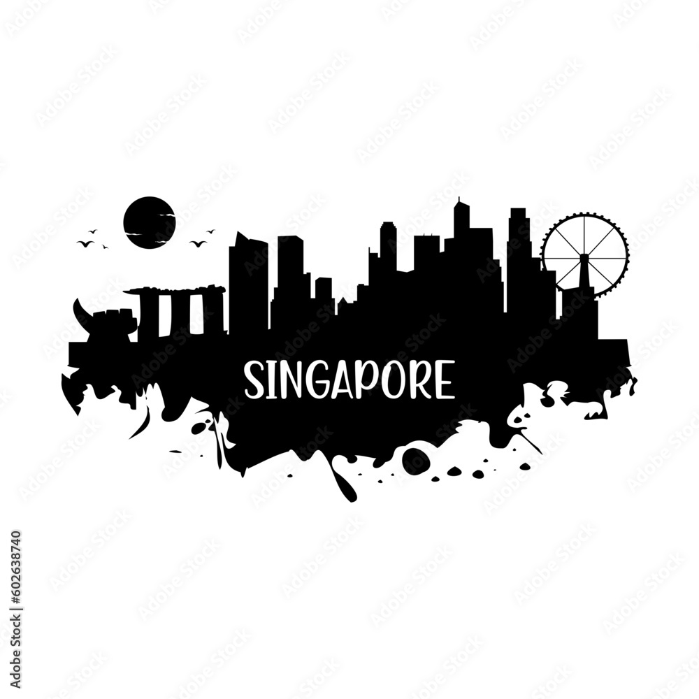 Singapore Skyline Silhouette