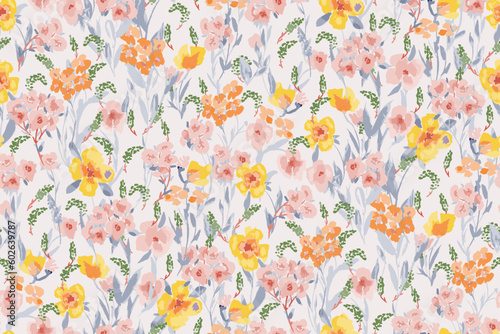 gentle bright tiny flowers pattern For summer print dress