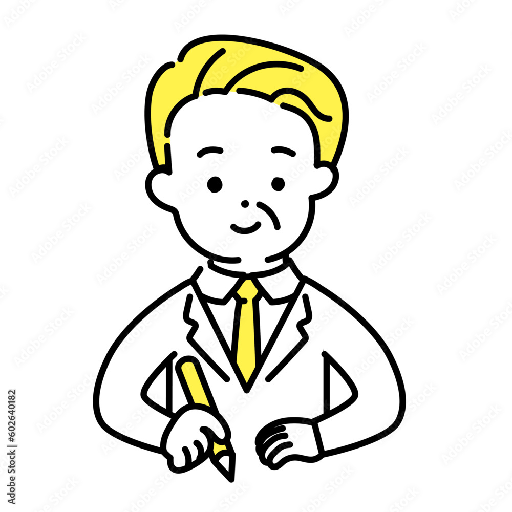 かわいい人物のイラストシリーズ _ オフィスワーカー_シニア _ 学ぶ かわいい人物のイラストシリーズ _ オフィスワーカー_シニア _ 学ぶ