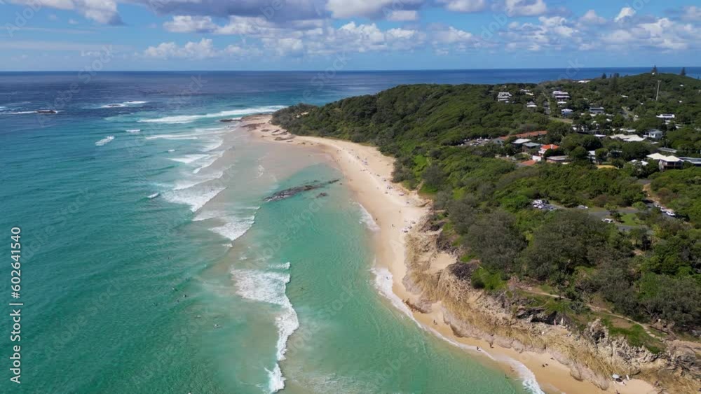 Coastal Blue Ocean Beach Fly Over, Stradbroke Island Coastal Blue Ocean Beach Fly Over, Stradbroke Island