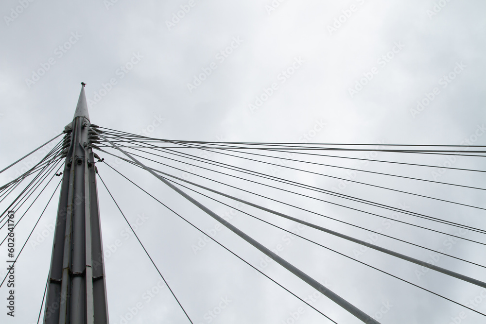 A bridge holder with heather against the sky. A bridge holder with heather against the sky.