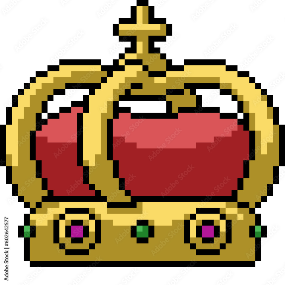 Fototapeta premium pixel art royal crown luxury
