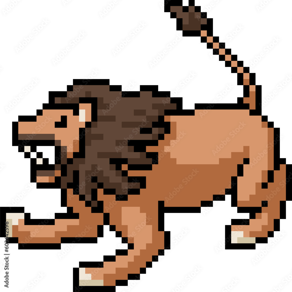 pixel art fierce lion roar pixel art fierce lion roar