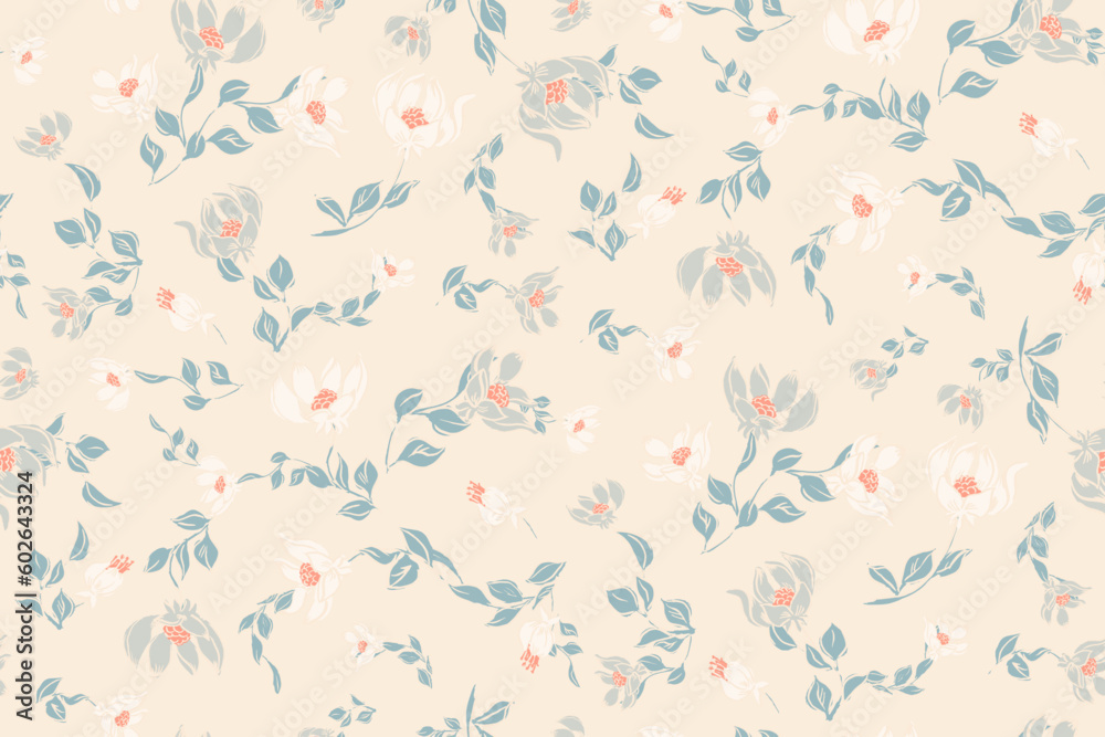 gentle bright tiny flowers pattern For summer print dress