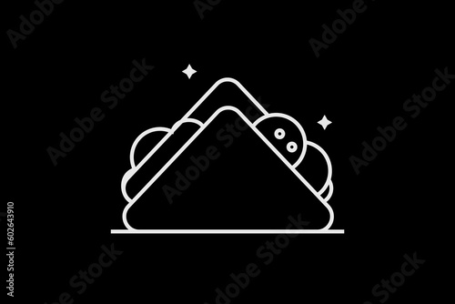 Geometric burrito illustration, vector steak burrito icon in flat design art.