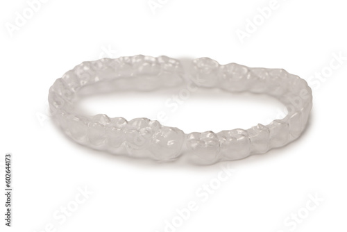 Transparent mouth guard isolated on a white.