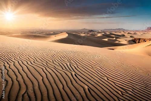 sunrise in a hot desert