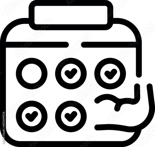 Muscle training calendar icon outline vector. Fiber arm. Bicep power